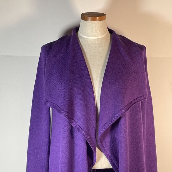 Alpaca International Purple Open Front  Cardigan One Size Peru Sweater Baby Alpa - Picture 3 of 14